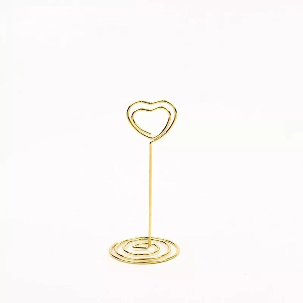 Gold 10 Sign Holders 3.5" Heart Place Card Clips Metal Table Number Stands Party